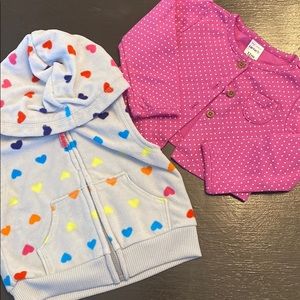 Pink Cardigan and Hooded Vest 6-12 month girl